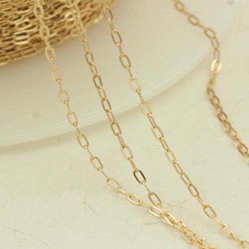 Guld-fyldt Halskæde Chain, du kan DIY & forskellig størrelse for valg, Solgt af m