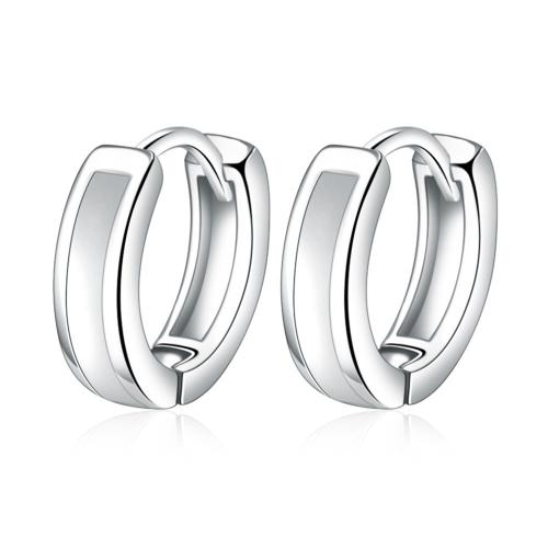 925 Sterling Silver Hoop Earrings, fashion jewelry & for woman & enamel, more colors for choice, 3x11mm, Sold By Pair
