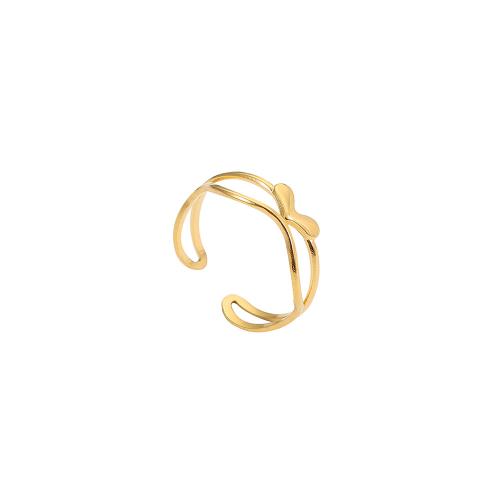 Vinger Ring in edelstaal, 304 roestvrij staal, mode sieraden & uniseks, gouden, Verkocht door PC