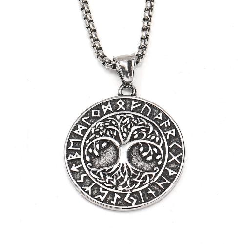 Stainless Steel Jewelry Necklace 304 Stainless Steel Tree Antique finish fashion jewelry & for man Sold By PC