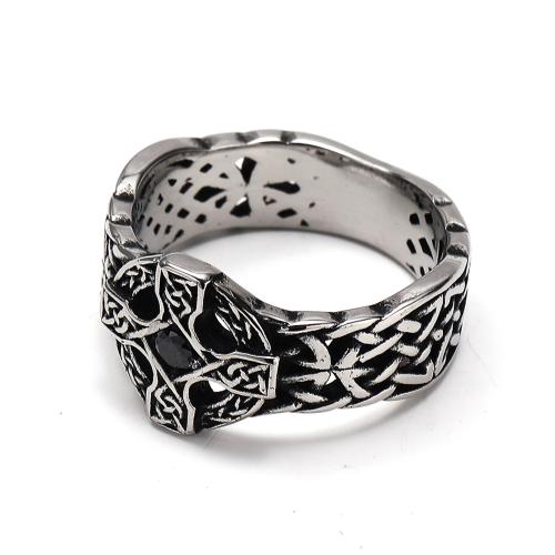 Rozsdamentes acél Finger Ring, 304 rozsdamentes acél, punk stílus & különböző méretű a választás & az ember, az eredeti szín, Által értékesített PC