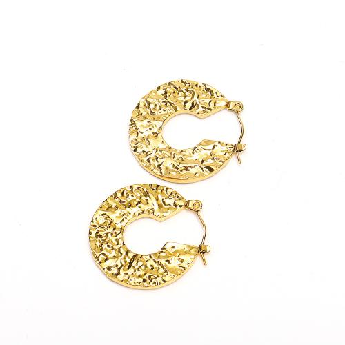 Acier inoxydable Levier Retour Earring, Acier inoxydable 304, bijoux de mode & pour femme, doré, 26x25mm, Vendu par paire