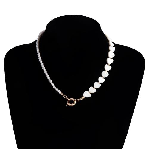 Zinc Alloy smykker halskæde, med Shell, Butterfly, guldfarve belagt, forskellige stilarter for valg & for kvinde, flere farver til valg, nikkel, bly & cadmium fri, Solgt af PC