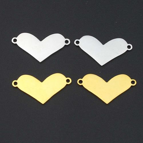 Stainless Steel Connector, 304 Stainless Steel, Heart, plated, DIY, more colors for choice, 22.70x12.20x0.90mm, Sold By PC