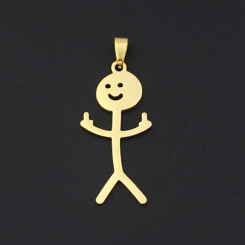 Stainless Steel Pendants 304 Stainless Steel plated DIY golden Sold By PC