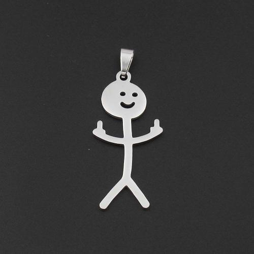 Stainless Steel Pendants, 304 Stainless Steel, plated, DIY, silver color, 37.90x17.80x1.30mm, Sold By PC