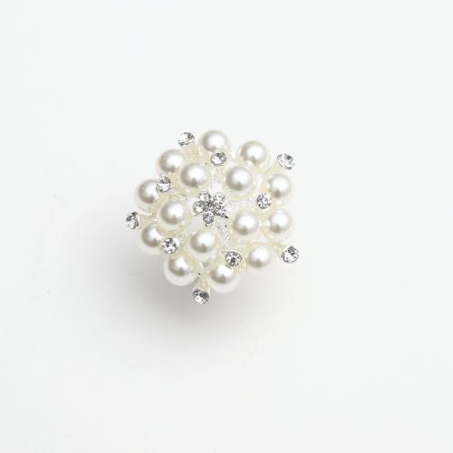Zinc Alloy Finger Ring with Plastic Pearl plated fashion jewelry & for woman & with rhinestone Sold By PC