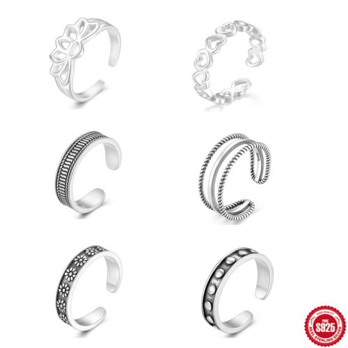 Mode Smycken Anklet, 925 Sterling Silver, olika stilar för val & för kvinna, silver, Storlek:7, Säljs av PC