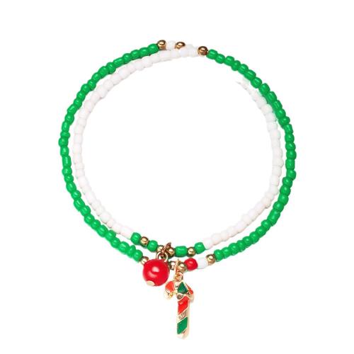 Bracelet en alliage de zinc, avec Seedbead, Conception de Noël & styles différents pour le choix & pour femme & émail, plus de couleurs à choisir, Vendu par PC