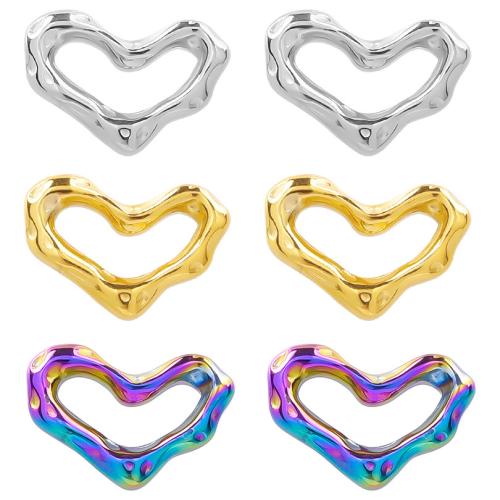 Stainless Steel Heart Pendants, 304 Stainless Steel, Vacuum Ion Plating, fashion jewelry & DIY & hollow, more colors for choice, 14x20mm, Sold By PC