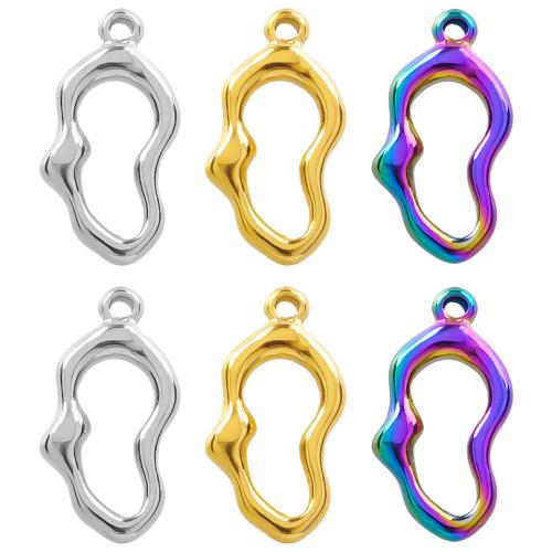 Stainless Steel Pendants, 304 Stainless Steel, Vacuum Ion Plating, fashion jewelry & DIY & hollow, more colors for choice, 10x20mm, Sold By PC