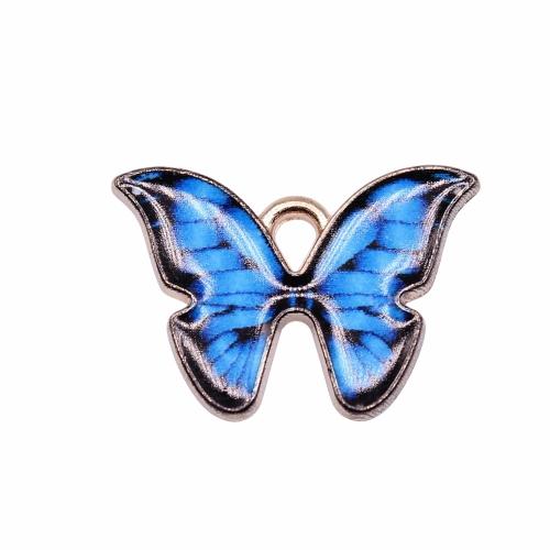 Zinc Alloy Animal Pendants Butterfly KC gold color plated fashion jewelry & DIY & enamel Sold By PC
