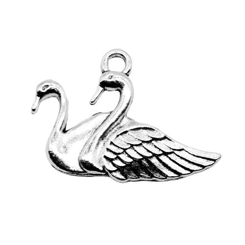 Zinc Alloy Animal Pendants Swan antique silver color plated vintage & fashion jewelry & DIY Sold By PC