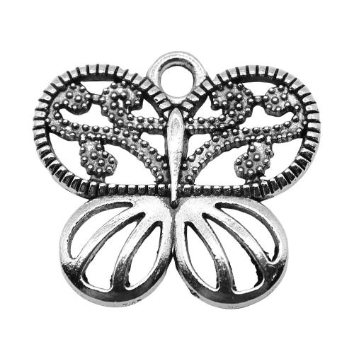 Tibetan Style Animal Pendants, Butterfly, antique silver color plated, vintage & fashion jewelry & DIY & hollow, 21x24mm, Sold By PC