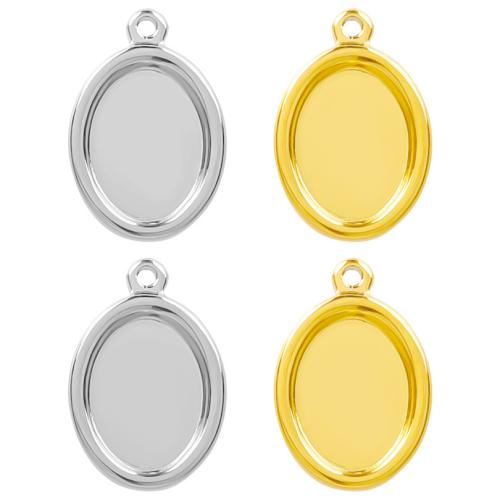 Stainless Steel Pendant Setting, 304 Stainless Steel, Flat Oval, Vacuum Ion Plating, fashion jewelry & DIY, more colors for choice, 8x12mm, Sold By PC