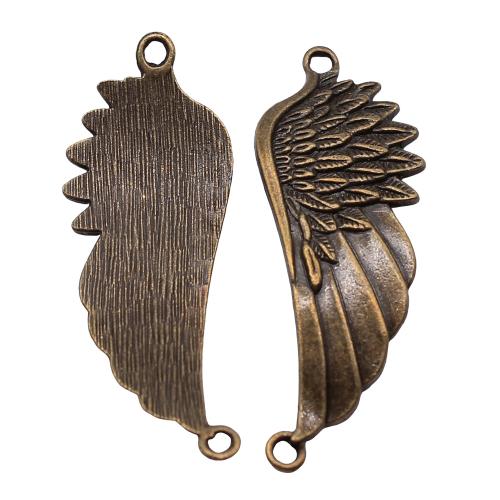 Tibetan Style Connector, Wing Shape, antique bronze color plated, vintage & fashion jewelry & DIY & 1/1 loop, 60x22mm, Sold By PC