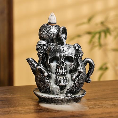 Backflow Incense Burner, Resin, half handmade, for home and office & durable, 112x89x123mm, Sold By PC