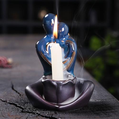 Backflow Incense Burner, Porcelain, half handmade, for home and office & durable, 99x97x130mm, Sold By PC