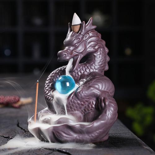 Backflow Incense Burner, Porcelain, half handmade, for home and office & durable & multifunctional, 115x93x154mm, Sold By PC