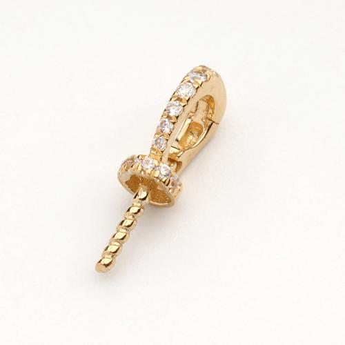 18K Gold Peg Bail, DIY & micro pave cubic zirconia, more colors for choice, 1.51x11.02mm, Sold By PC