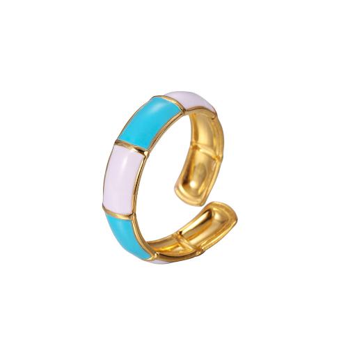Enamel Stainless Steel Finger Ring 304 Stainless Steel fashion jewelry & Unisex Sold By PC