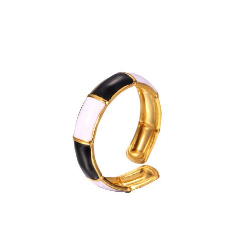 Enamel Stainless Steel Finger Ring, 304 Stainless Steel, fashion jewelry & Unisex, Sold By PC