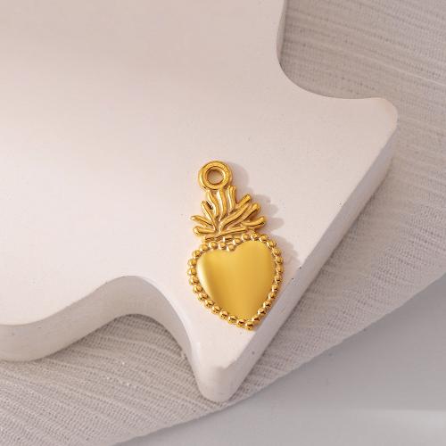 Stainless Steel Pendants, 304 Stainless Steel, Heart, fashion jewelry & Unisex, golden, 20x10mm, Sold By PC