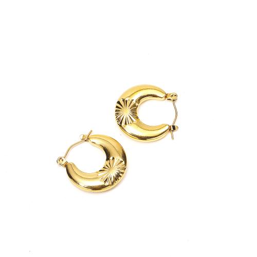 Acier inoxydable Levier Retour Earring, Acier inoxydable 304, bijoux de mode & pour femme, doré, 20x20mm, Vendu par paire