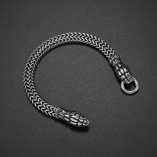 Edelstahl Schmuck Armband, 304 Edelstahl, plattiert, Modeschmuck, Silberfarbe, Länge:21.8 cm, verkauft von PC