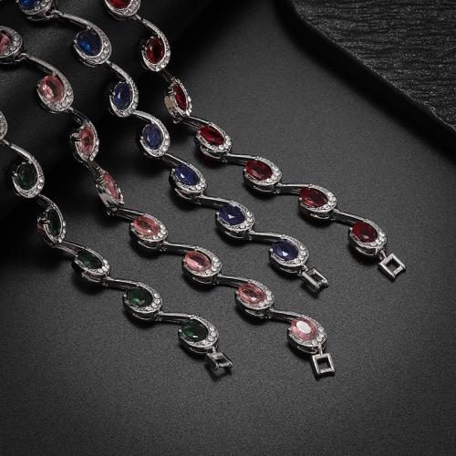 Stainless Steel Jewelry Bracelet, 304 Stainless Steel, with 4cm extender chain, plated, fashion jewelry & with rhinestone, more colors for choice, Length:18 cm, Sold By PC