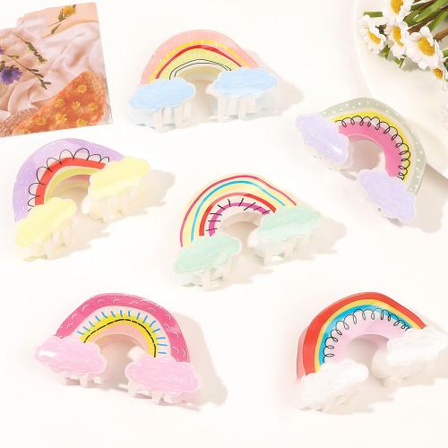 Hair Claw Clips, Plastic, Rainbow, handmade, for woman, more colors for choice, Sold By PC
