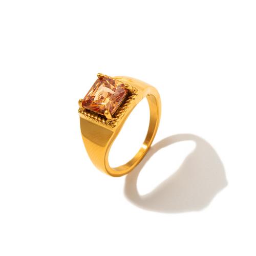ステンレス鋼の指環, 304ステンレススチール, メッキ, 異なるスタイルを選択 & 女性用, 金色, サイズ:7, 売り手 パソコン