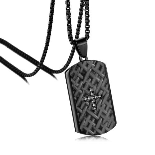 Titanium Steel Pendants plated & micro pave cubic zirconia Sold By PC