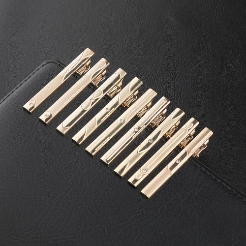 Tie Clip, Iron, plated, Unisex & different styles for choice & micro pave cubic zirconia, golden, Sold By PC