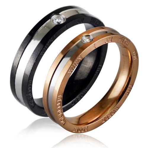 Rhinestone-Edelstahl -Finger-Ring, 304 Edelstahl, unisex & verschiedene Größen vorhanden & verschiedene Stile für Wahl & mit Strass, keine, verkauft von PC