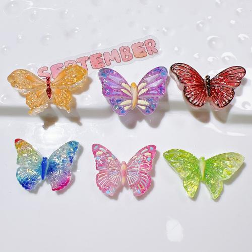 Mobile Phone DIY Decoration, Resin, Butterfly, epoxy gel, more colors for choice, 10PCs/Lot, Sold By Lot