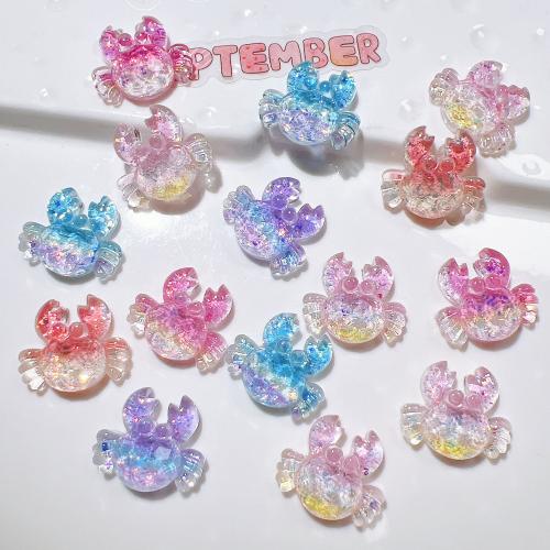 Hair Accessories DIY Findings, Resin, Crab, epoxy gel, more colors for choice, 5PCs/Lot, Sold By Lot