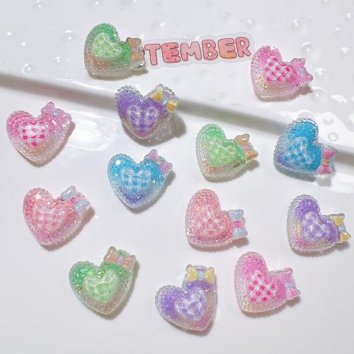 Hair Accessories DIY Findings, Resin, Heart, epoxy gel, more colors for choice, Sold By PC
