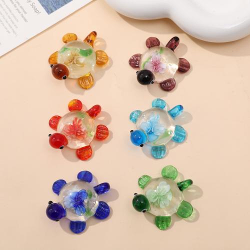 Fashion Lampwork Pendants, Turtle, fashion jewelry & DIY, more colors for choice, 40x36mm, 12PCs/Bag, Sold By Bag
