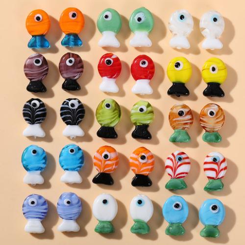 Perles murano animaux, chalumeau, poisson, bijoux de mode & DIY, plus de couleurs à choisir, 21x13mm, Vendu par PC