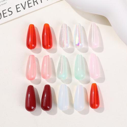 Fashion Glass Beads, Teardrop, fashion jewelry & DIY, more colors for choice, 8x20mm, Sold By PC
