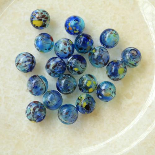 Fashion Glass Beads, Round, fashion jewelry & DIY, mixed colors, 14mm, Sold By PC