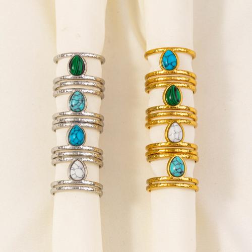 Ring Finger ze stali nierdzewnej, Stal nierdzewna 304, ze Gips, biżuteria moda & dla obu płci, dostępnych więcej kolorów, 13mm, rozmiar:8, sprzedane przez PC