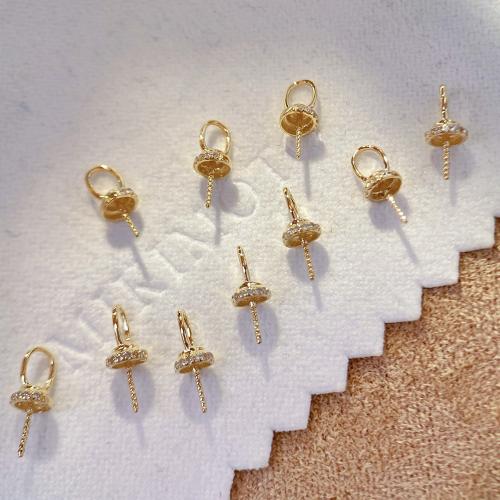 Guld fyldt smykker, 18K Gold, mode smykker & Micro Pave cubic zirconia & for kvinde, flere farver til valg, 6x3.53mm, Solgt af PC