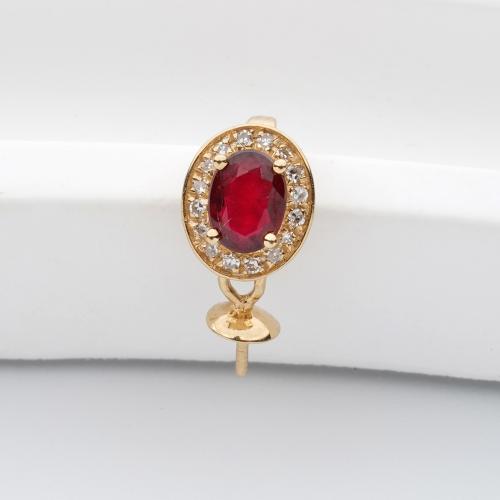 Gold Filled Jewelry, 18K Gold, with Ruby, fashion jewelry & micro pave cubic zirconia & for woman, 10.29mm, Sold By PC