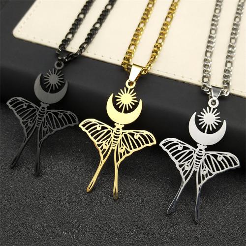 Stainless Steel Jewelry Necklace, 304 Stainless Steel, fashion jewelry & Unisex, more colors for choice, 45x31mm, Length:Approx 50 cm, Sold By PC