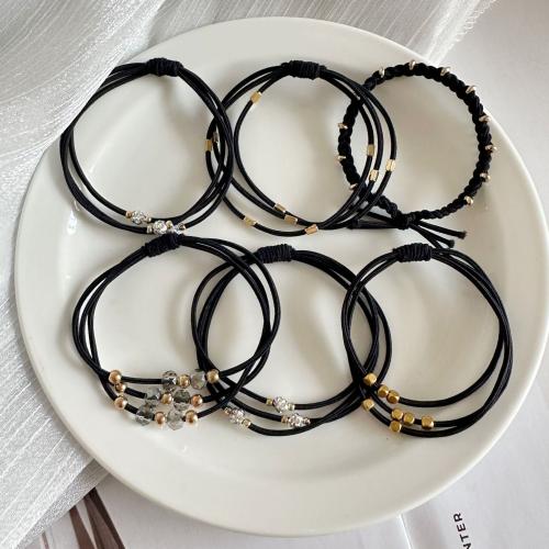 Elastic Hair Band Rubber Band handmade & for woman black mm Sold By PC