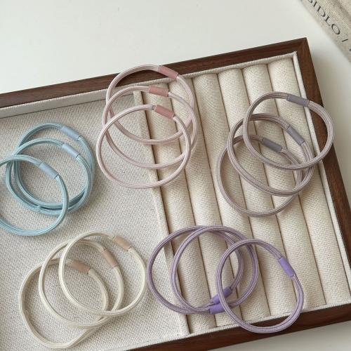 Elastic Hair Band, Polyester Cord, handmade, for woman, more colors for choice, 55mm, 3PCs/Set, Sold By Set