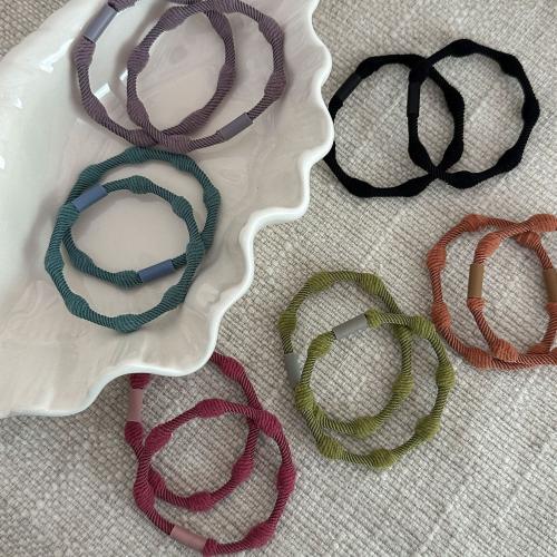 Elastic Hair Band, Polyester Cord, handmade, for woman, more colors for choice, 55mm, 2PCs/Set, Sold By Set