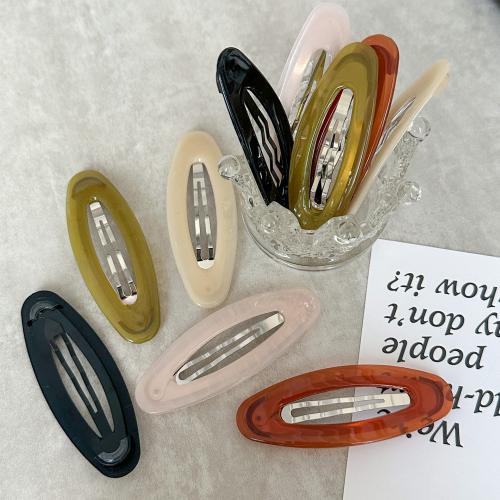 Hair Snap Clips, Plastic, with Tibetan Style, handmade, for woman & hollow, more colors for choice, 80mm, Sold By PC
